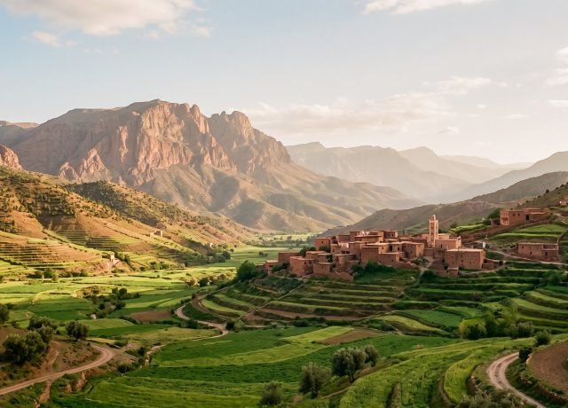 Ait Bouguemez valley and the M'Goun massif in the Central High Atlas